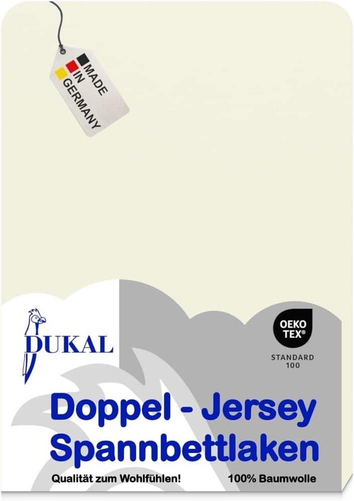 DUKAL Spannbettlaken für Topper, max. Matratzenhöhe 10 cm, 100% Baumwolle, Doppel-Jersey, Gummizug: rundum, (1 Stück), 90x200 - 100x200 cm, aus hochwertigem Doppel-Jersey, Made in Germany Bild 1