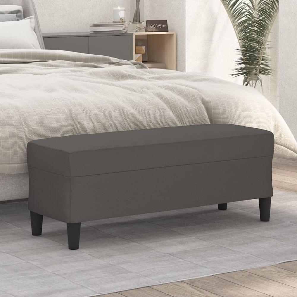 vidaXL Sitzbank Grau 100 x 35 x 41 cm Kunstleder [349418] Bild 1