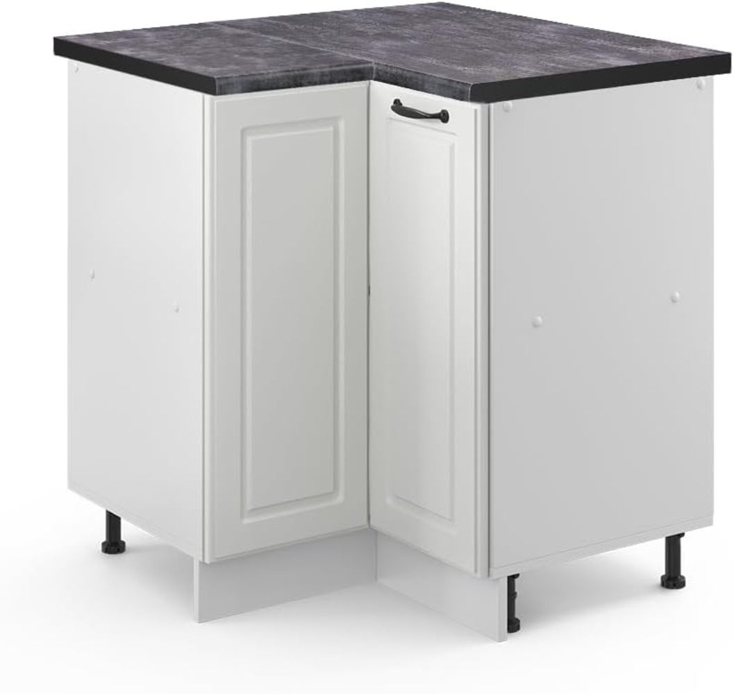 Vicco Eckschrank R-Line, Weiß Landhaus/Weiß, 75. 6 cm, AP Anthrazit Bild 1