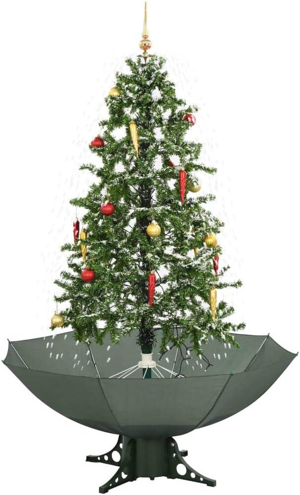 vidaXL Schneiender Weihnachtsbaum mit Schirmfuß Grün 170 cm 284335 Bild 1