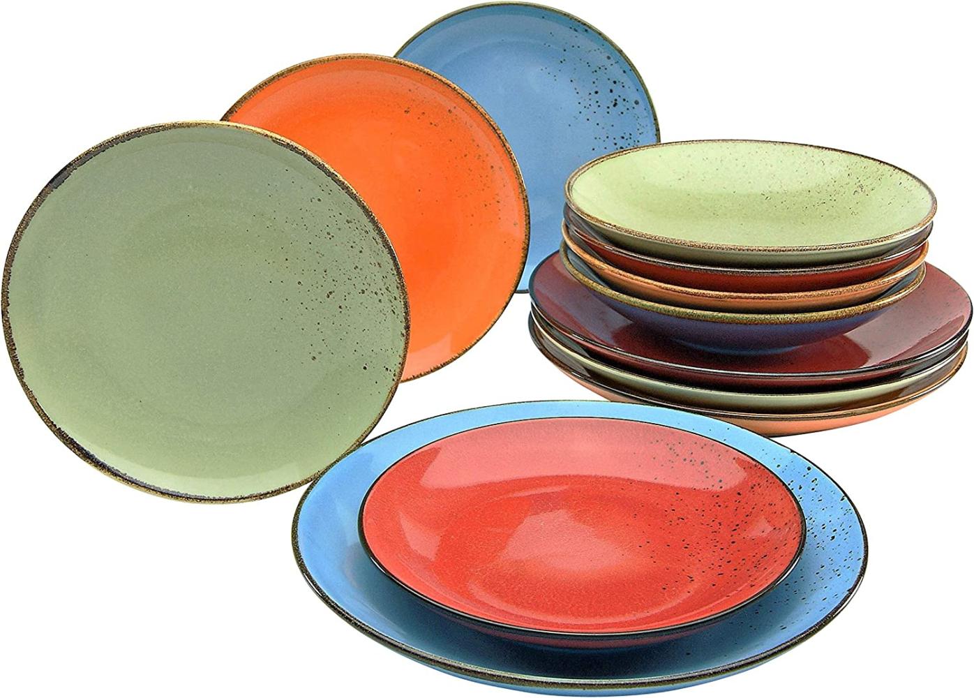 CreaTable 20964 Nature Collection Speiseteller, Suppenteller, Dessertteller, mehrfarbig, 12-teilig (1 Set) Bild 1