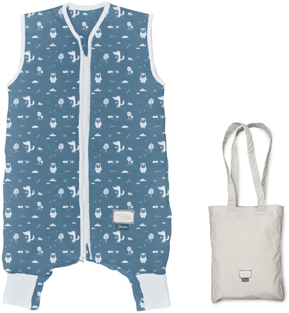 MOOVO by Nuvita 90200 | Schlafsack mit Fuß und faltbaren Socken, Bio-Baumwolle, OEKO TEX zertifiziert, TOG 2. 5 | Größe: 3 Jahre | Powder Blue Bild 1