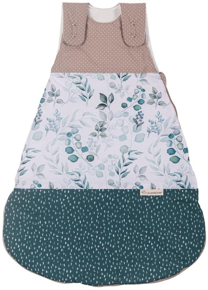 ULLENBOOM Sommerschlafsack Baby Eukalyptus (Made in EU) - Schlafsack Baby Sommer aus Baumwolle, bequemer Schlummersack für Babys und Neugeborene, Größe: 80 bis 86 Bild 1