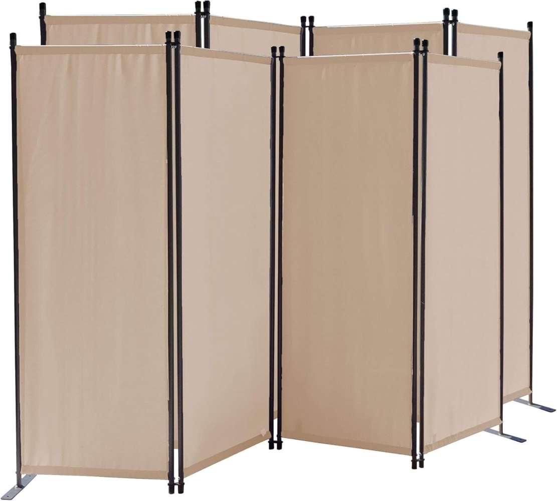 Quick Star Paravent 2x Paravent 4tlg. 220x165cm Sand (2 Stück) Bild 1