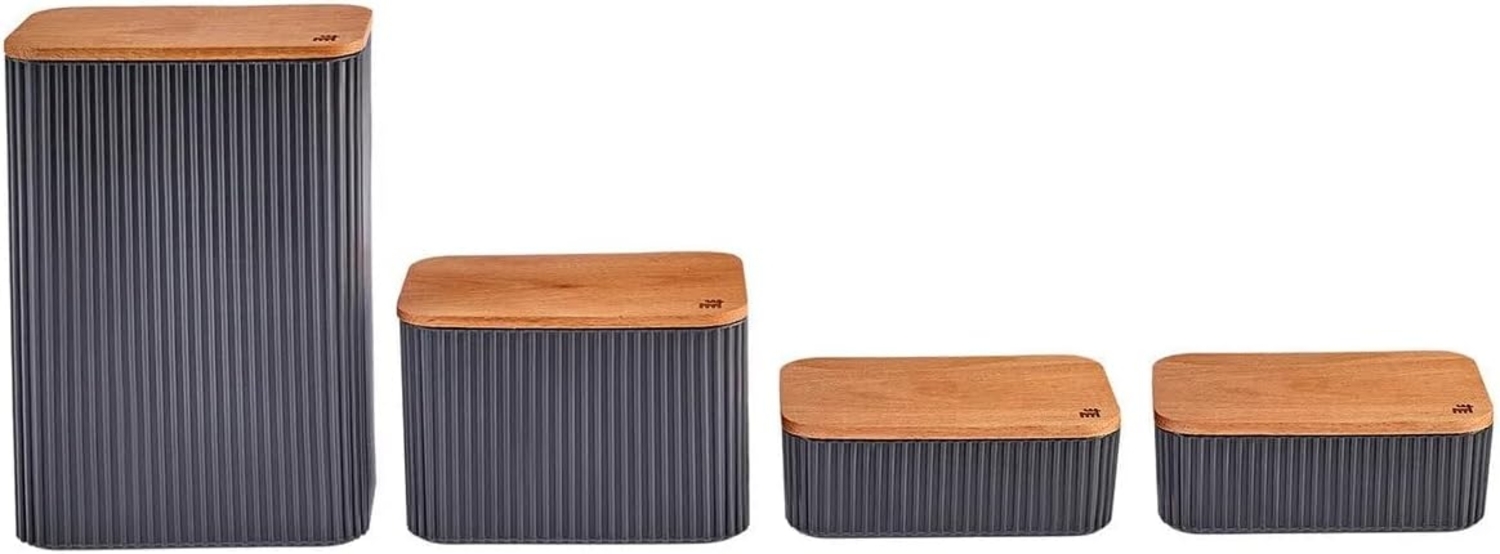 Karaca Vorratsdose Massimo 4er Set Vorratsdosen/Vorratsdosen Anthrazit Bild 1