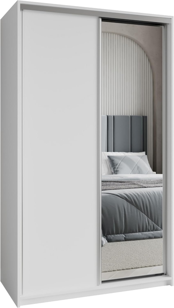 Masseno Schwebetürenschrank TAVI Kleiderschrank mit Spiegel und Schubladen Schlafzimmerschrank Bild 1