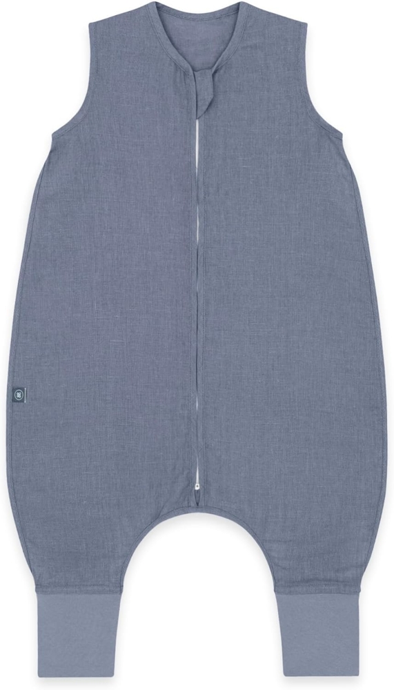 emma & noah Baby Schlafsack mit Füßen 0. 5 TOG, Leinen Schlafsack mit Beinen für den Sommer, 100% Leinen, OEKO-TEX Zertifiziert, Stampelsack für Neugeborene (Essential Blau, 100) Bild 1