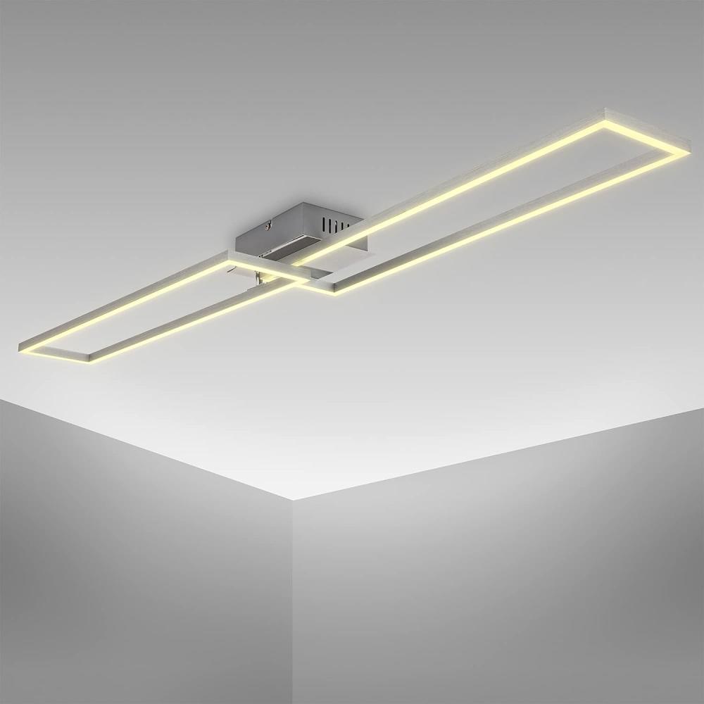 LED Deckenleuchte schwenkbar warmweiß Büro-Deckenlampe chrom-alu 40W Wohnzimmer Bild 1