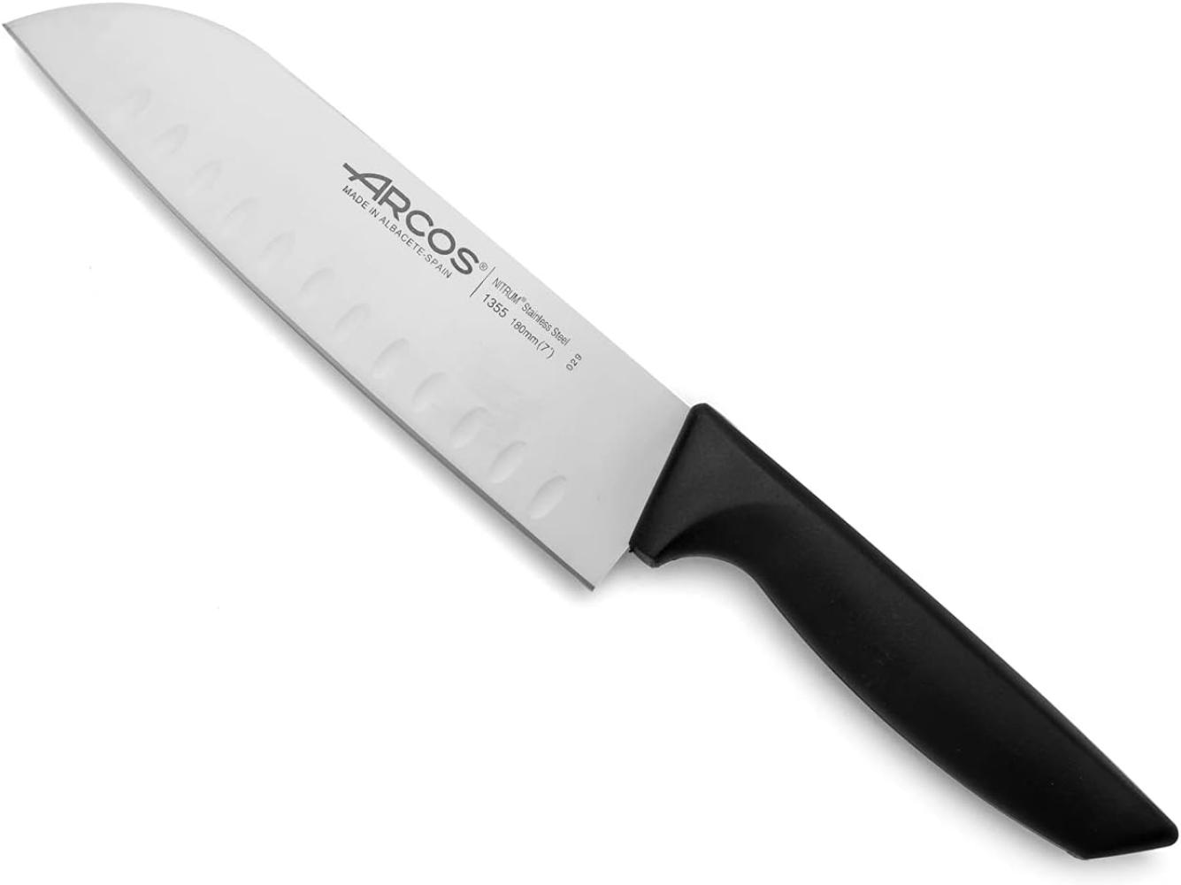 Arcos 135500 Santoku Messer, Acier_inoxydable, Schwarz, 180 mm Bild 1