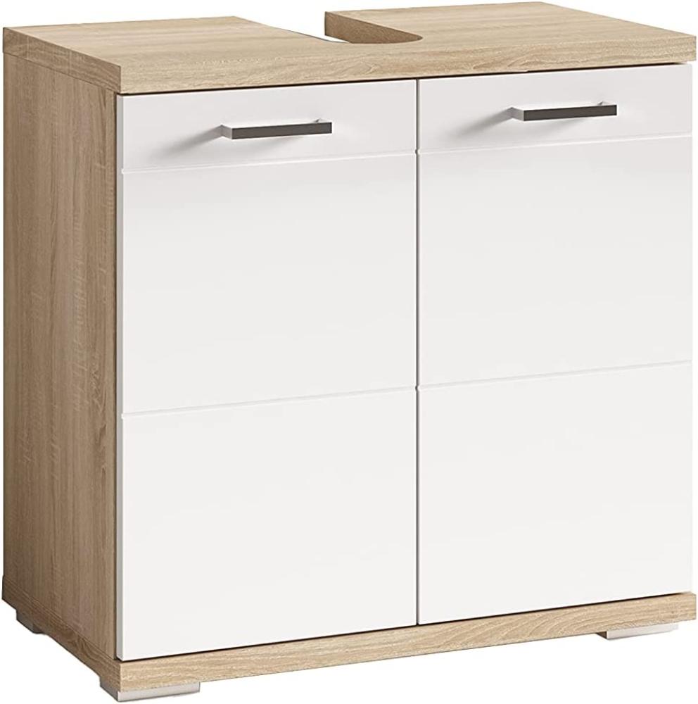 Waschb. -U. -Schr, Holzwerkstoff Spanplatte Sonoma Eiche, B 60 x H 59 x T 31,5 cm Bild 1