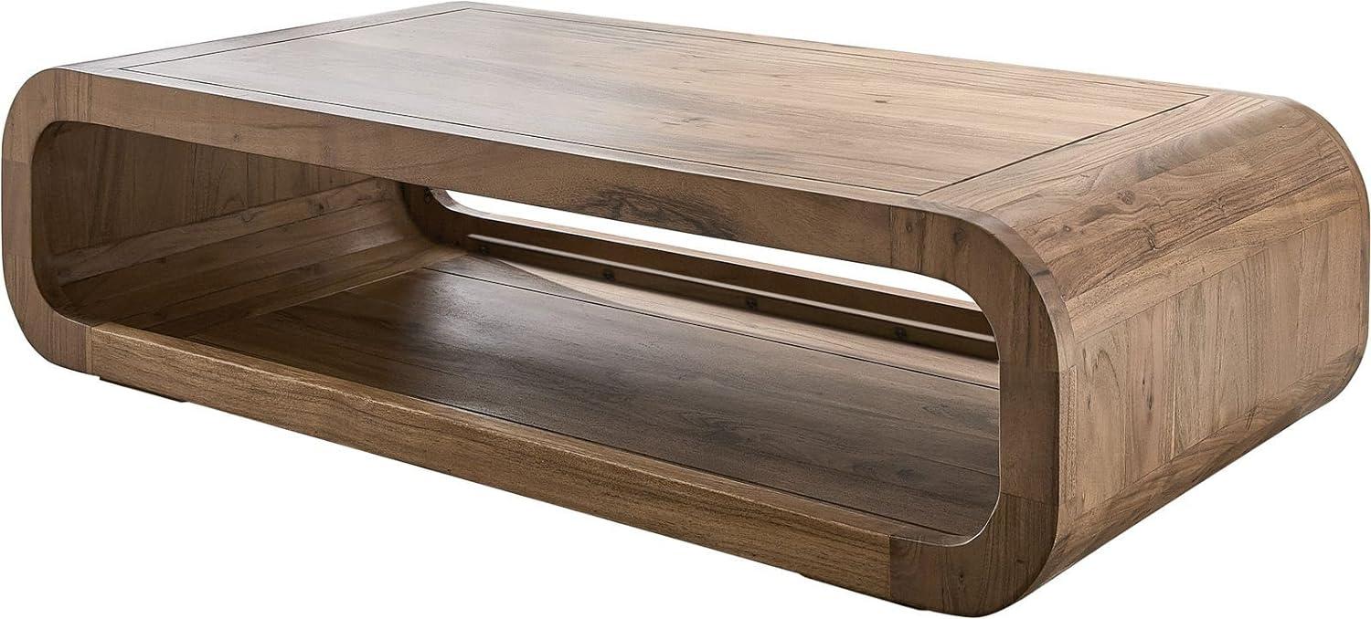 Couchtisch Maika Akazie Braun 120x60 cm mit Ablagefach Massiv Bild 1