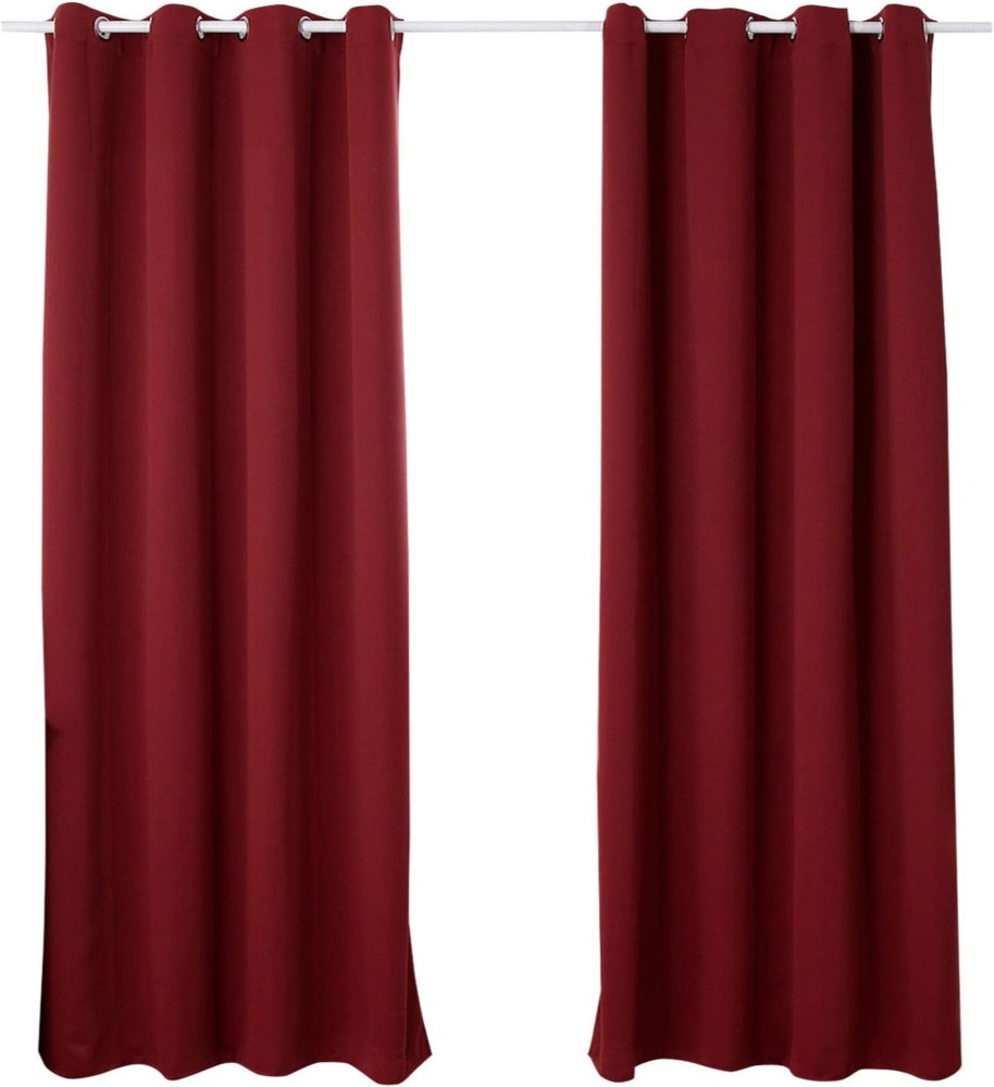 Woltu Verdunkelungsvorhang, Ösen, blickdicht, 2er Set Vorhang Blickdicht Thermovorhang 250g/m² Bild 1