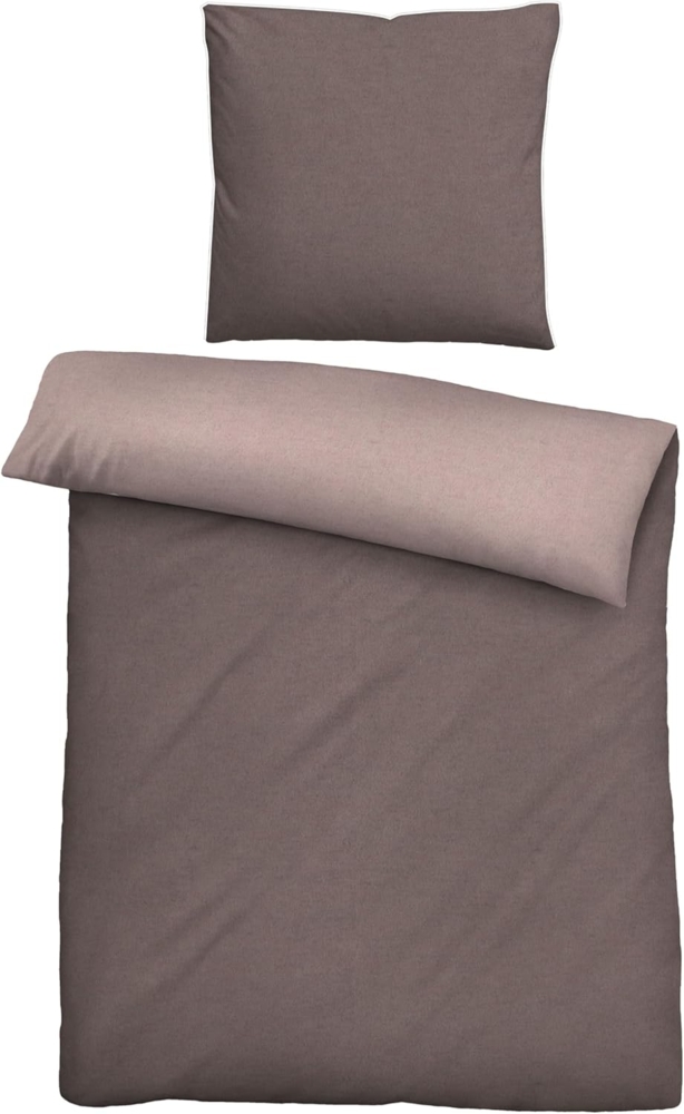 biberna Melange-Flanell Bettwäsche 0840500 MELANGE UNI, braun, 1x 135x200 cm + 1x 80x80 cm Bild 1