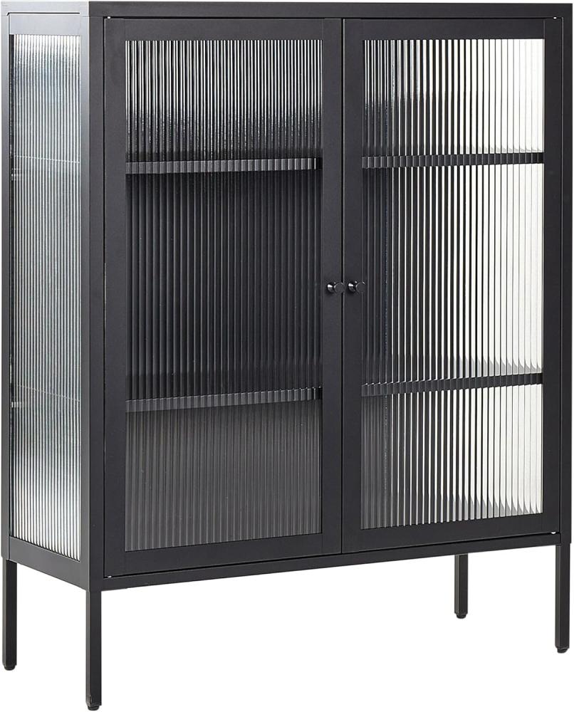 Vitrine LERRYN Metall 90 cm 35 cm Schwarz Bild 1