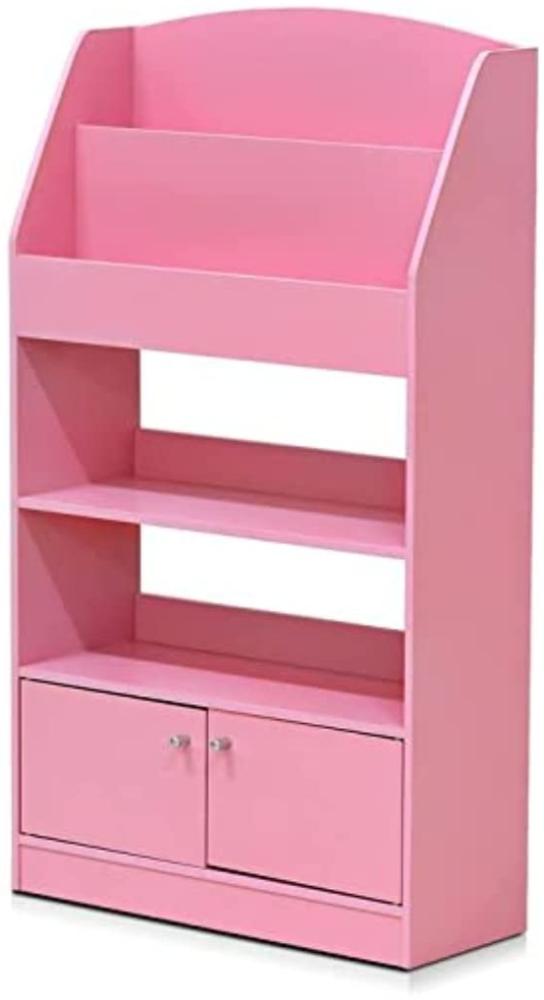 Furinno Magazin/Bücherregal mit Aufbewahrungsfächern für Kinder, holz, Rosa, 24 x 24 x 110. 01 cm Bild 1