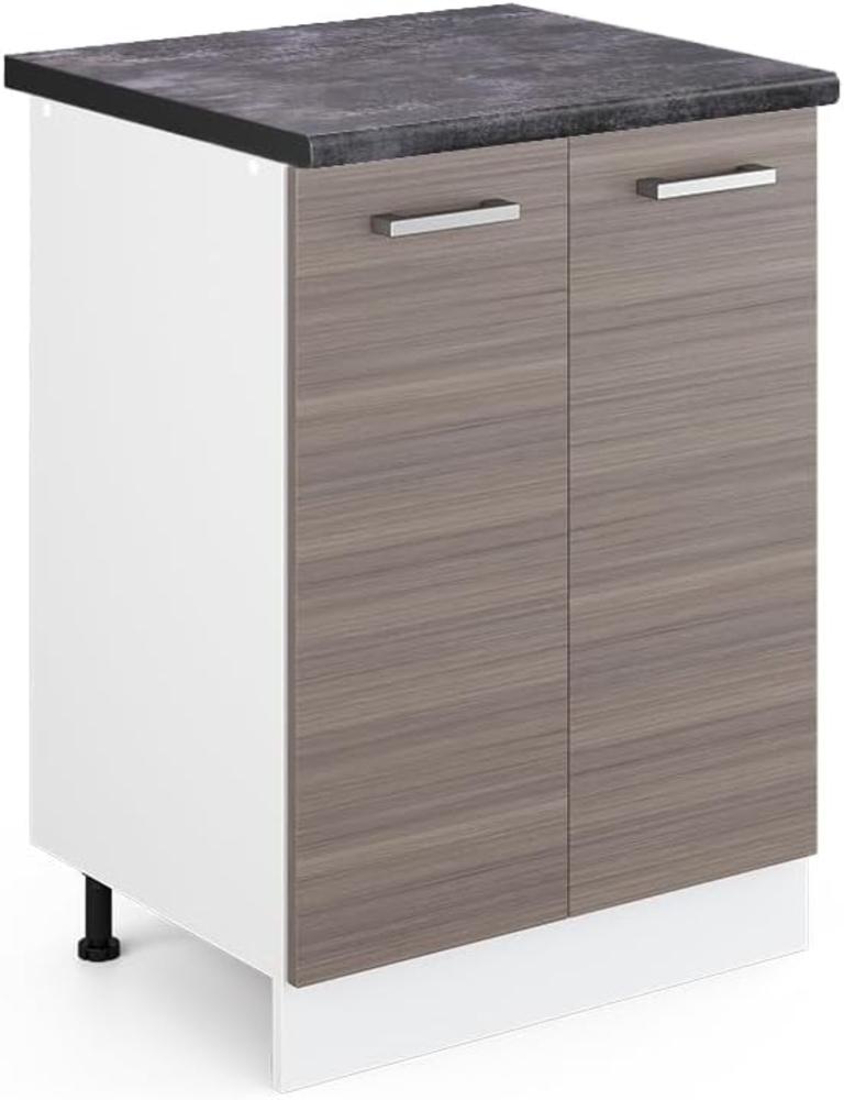 Vicco Küchenunterschrank R-Line, Grau/Weiß, 60 cm, AP Anthrazit Bild 1