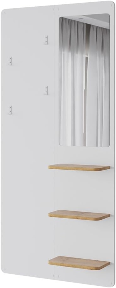 Wandgarderobe Jochen Weiß/Eiche 70 x 150 cm mit Spiegel Vicco Bild 1