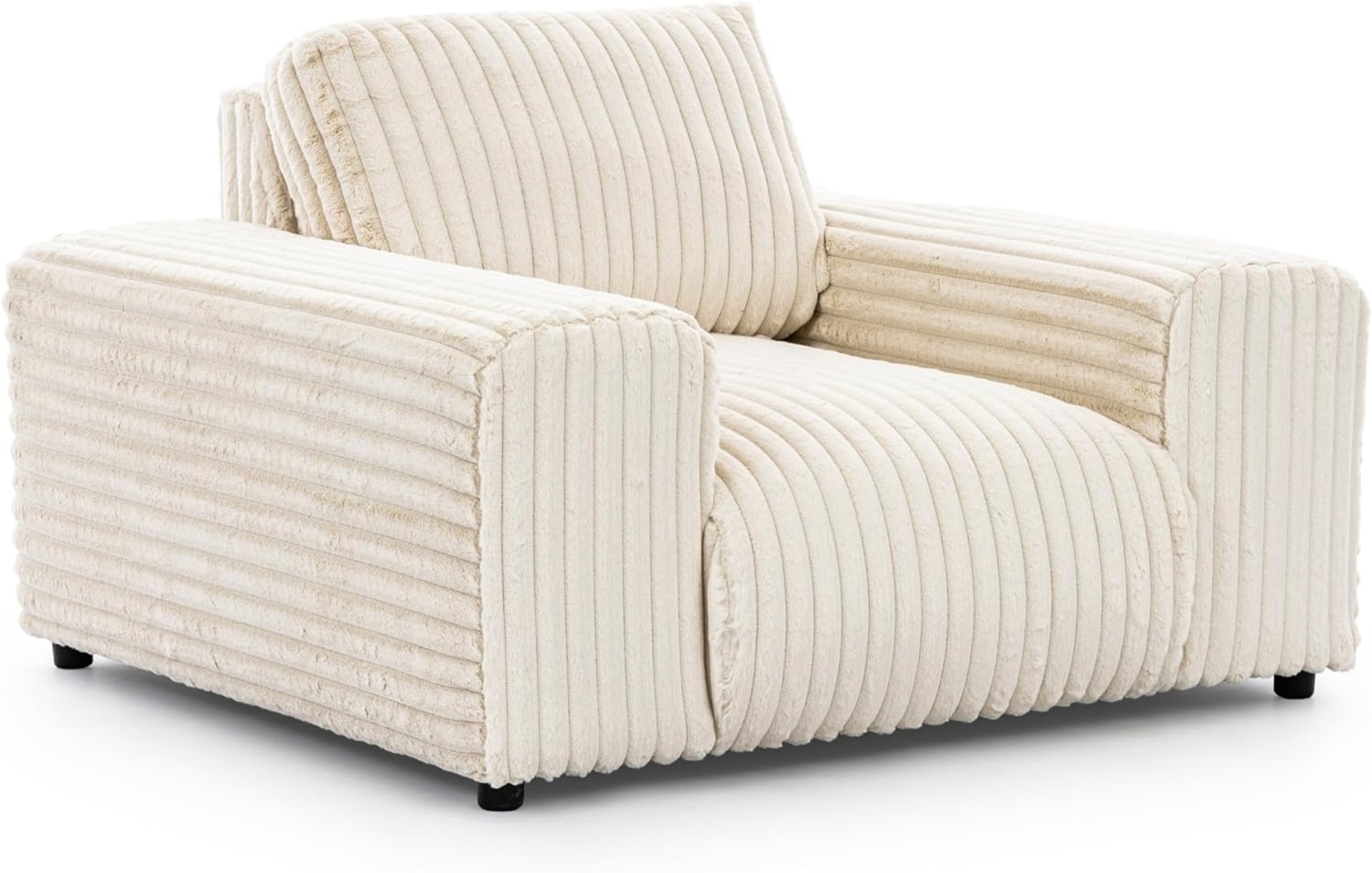 S-Style Möbel Sessel Mollis aus Plüschcord mit schöner Sitzkomfort, mit Wellenfederung Bild 1