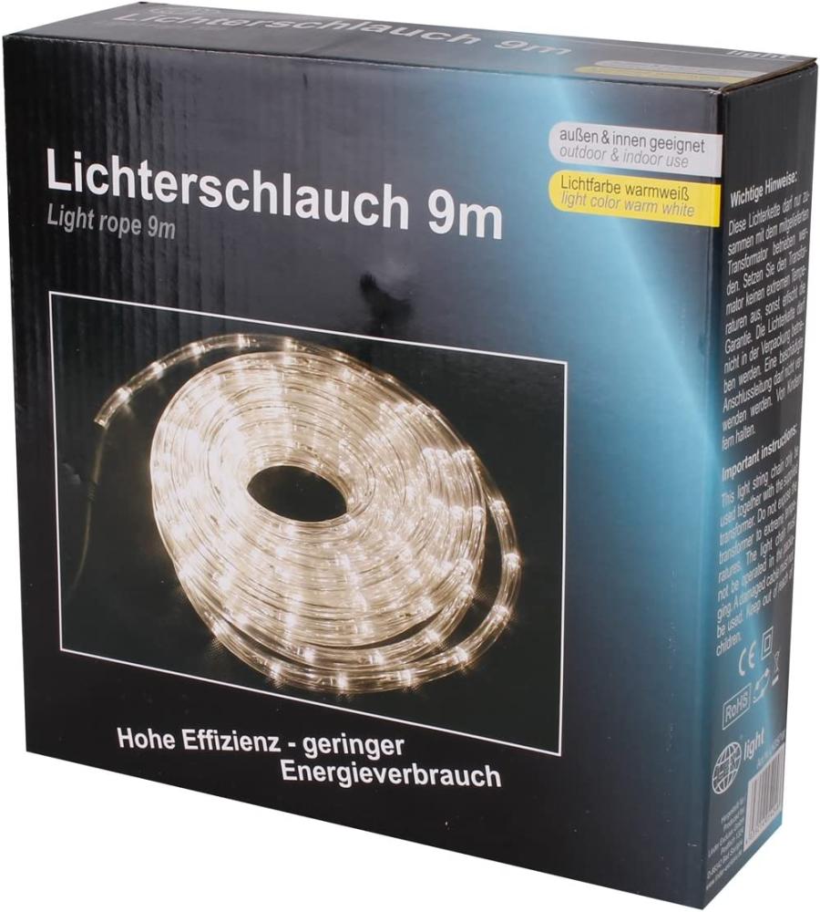 LED Lichterschlauch 9 m Außen Innen Party Lichtschlauch Lichterkette warmweiß Bild 1