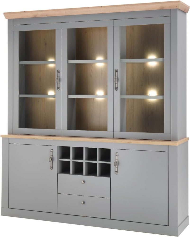 Buffetschrank Rideau in grau und Eiche Artisan 183 x 206 cm Bild 1