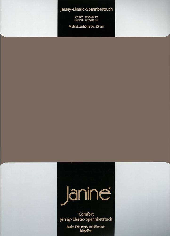 Janine Jersey Elastic Spannbetttuch|180x200 cm - 200x220 cm| capuccino Bild 1