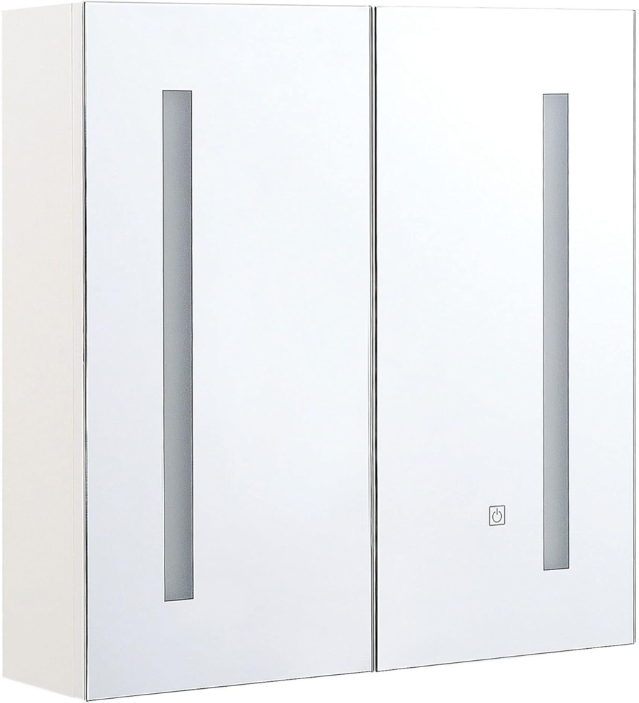Bad Spiegelschrank weiß / silber mit LED-Beleuchtung 60x60 cm CHABUNCO Bild 1