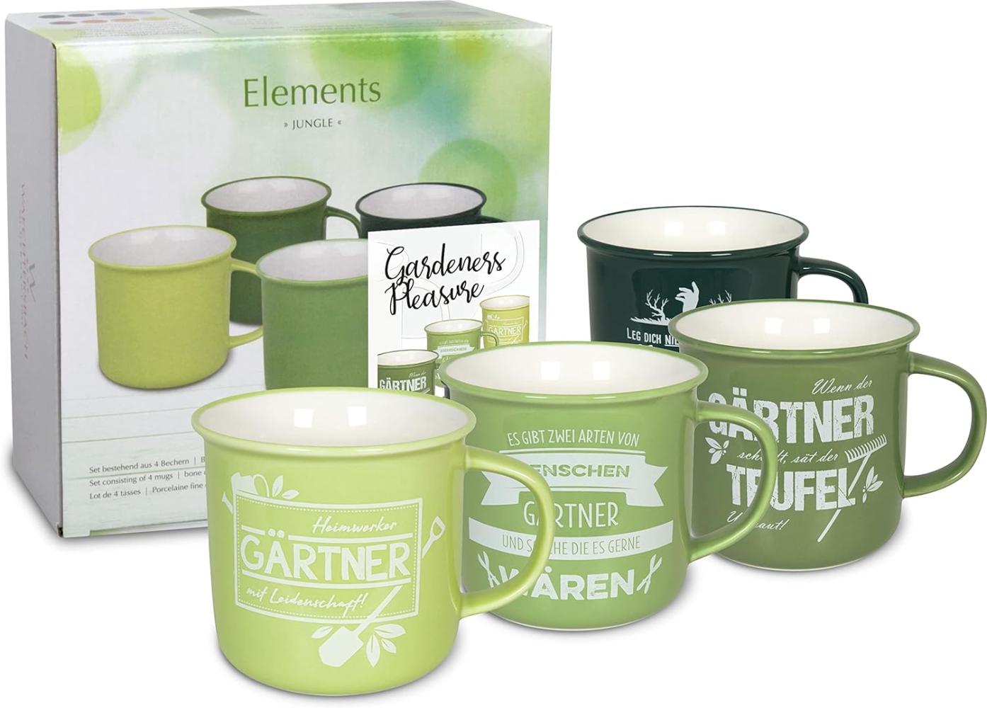 Wächtersbach Becher 4er-Set Elements - Gardeners Pleasure, Kaffeebecher, Tassen, Bone China, 380 ml, 41 5 971 2621 Bild 1