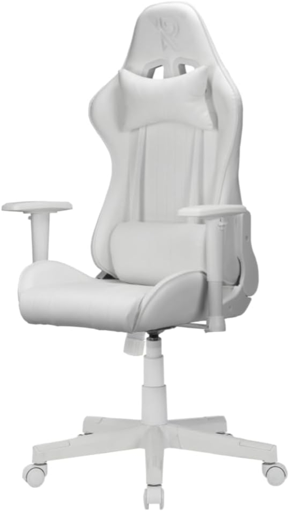 Ranqer Felix Gaming Stuhl - Verstellbare Armlehnen - Verstellbare Rückenlehne und Kissen - Ergonomischer Gaming Stuhl - Stabiles Nylon Gestell - Weiß Bild 1