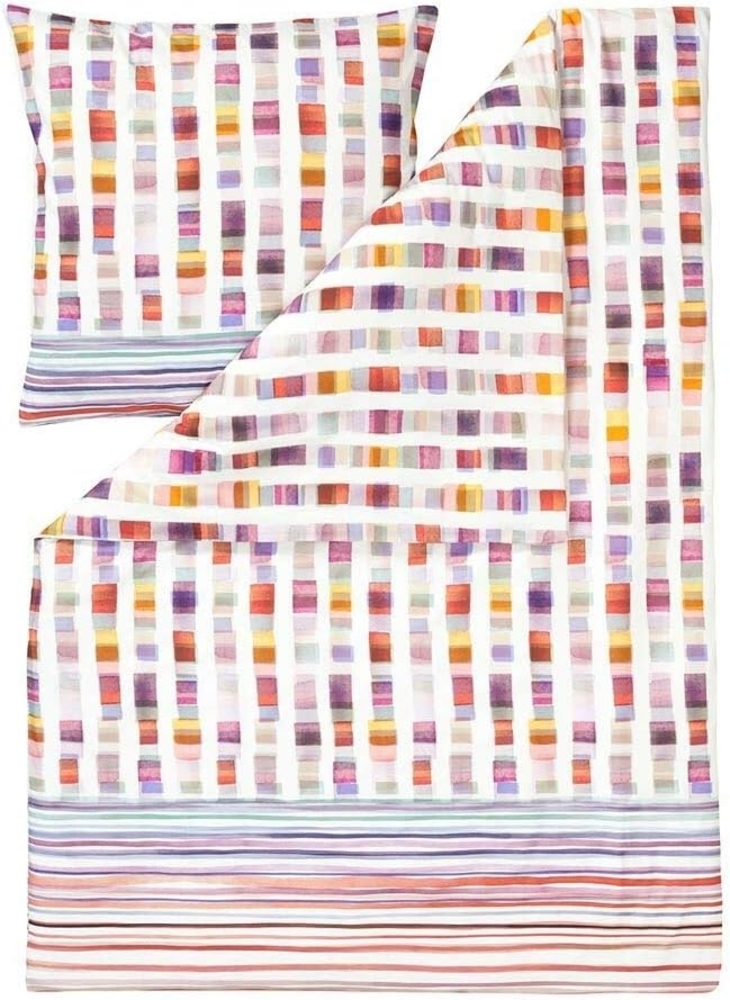 Estella Mako-Satin Bettwäsche 3 teilig Bettbezug 200x220 cm Kopfkissenbezug 2 x 80 x 80 cm Rhythm multicolor Bild 1