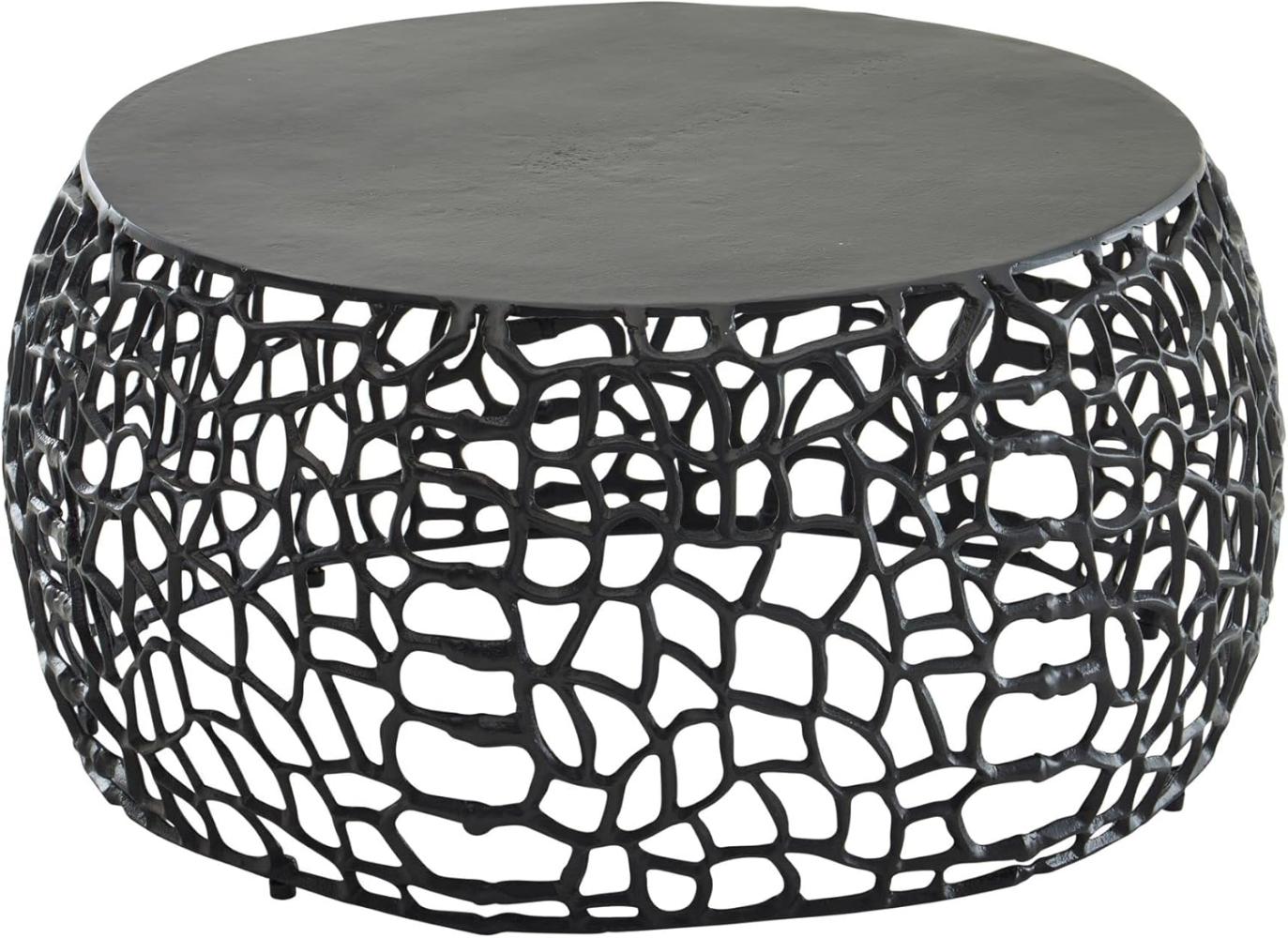 Kadima Design Couchtisch "Astlux": Aststruktur, lackiertes Aluminium, handgefertigt, Anti-Rutsch-Noppen, Ablagefläche. Schwarz, 66x66x30 cm Bild 1