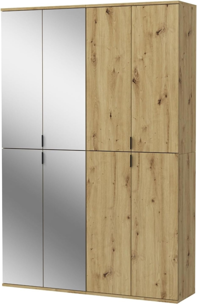 Garderobenschrank mit Spiegel Line-Up in Eiche 122 x 193 cm Bild 1