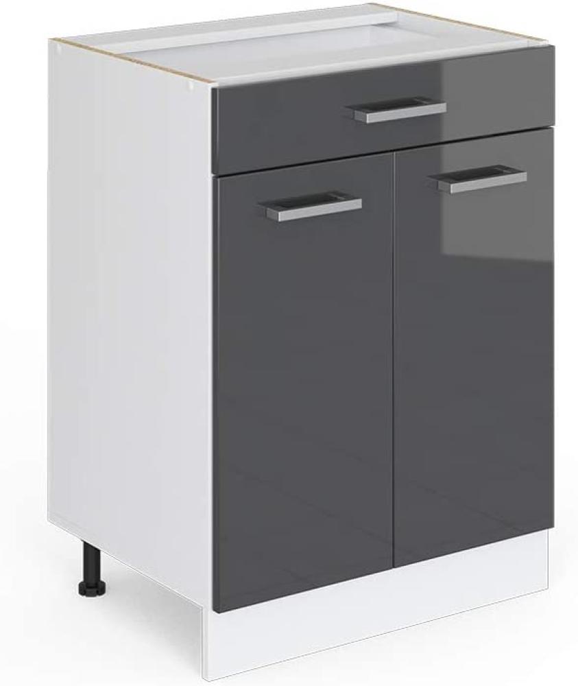 Vicco Küchenschrank R-Line Hängeschrank Unterschrank Küchenzeile Küchenunterschrank Arbeitsplatte, Möbel verfügbar in 6 Dekoren (anthrazit ohne Arbeitsplatte, Schubunterschrank 60 cm) Bild 1