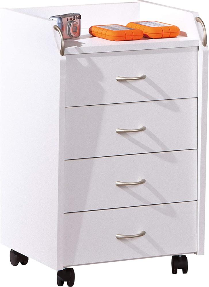 Kommode Prosar Rollcontainer Sideboard Büroschrank Schubladen Schrank weiß Bild 1