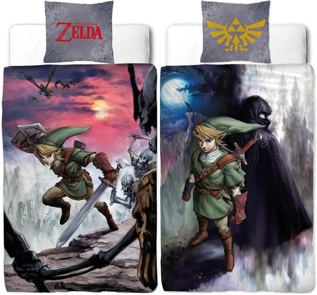 BERONAGE Kinderbettwäsche The Legend of Zelda Dusk Bettwäsche Linon / Renforcé, 100% Baumwolle, 2 teilig, 135x200 + 80x80 cm Bild 1