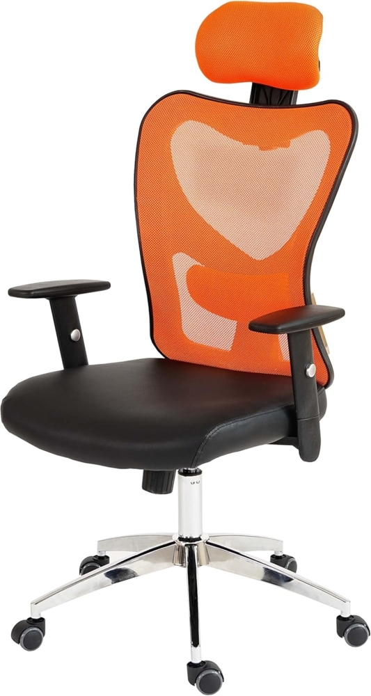 Profi-Bürostuhl Atlanta, Drehstuhl Kunstleder ~ orange Bild 1