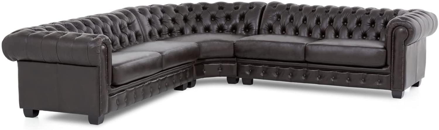 Ecksofa Chesterfield III braun Bild 1