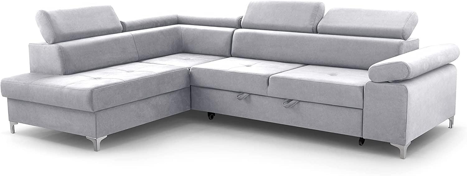 Fabryka Mebli Idźczak Schlafsofa Sofa Madrit Couch Ausklappbares Sofa Schlaffunktion Bettkasten - Kissen Bettzeugbehälter Hilfsautomat - Wohnzimmer, Gästezimmer Modern Design (Vena 3 L) Bild 1