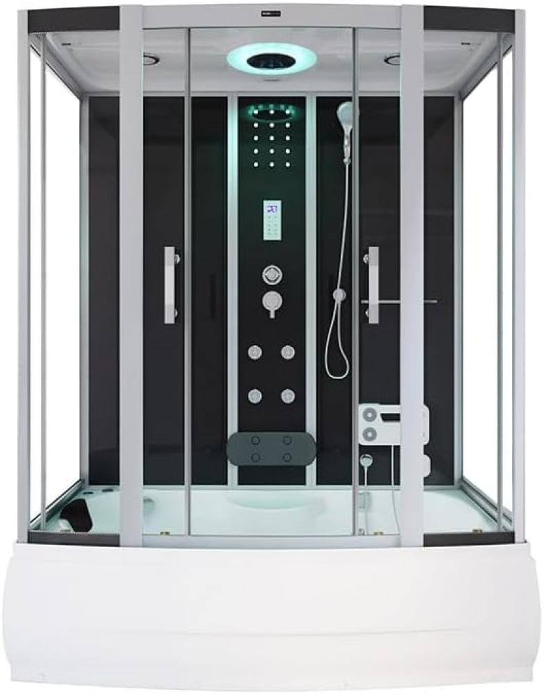 HOME DELUXE Dampfdusche mit Whirlpoolfunktion und LED-Beleuchtung DIAMOND - 170 x 90 cm Schwarz Bild 1