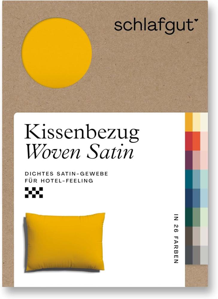 Schlafgut Woven Satin Bettwäsche|Kissenbezug einzeln 70x90 cm| yellow-deep Bild 1