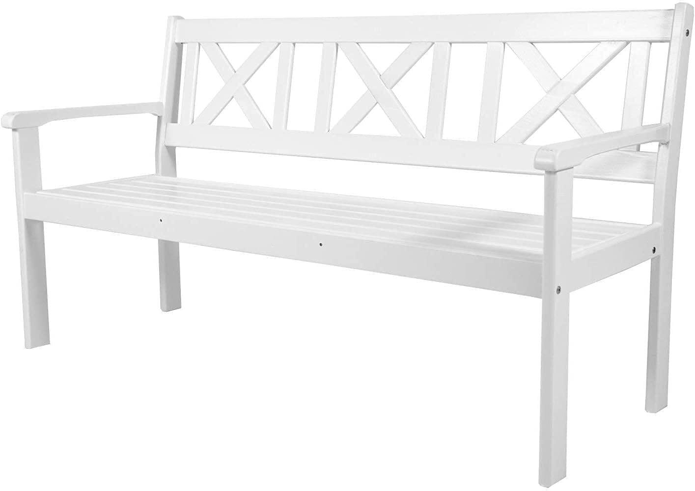 'Aalborg' Gartenbank, 3 Sitzer, weiß gewischt, 89 x 59 x 151 cm Bild 1