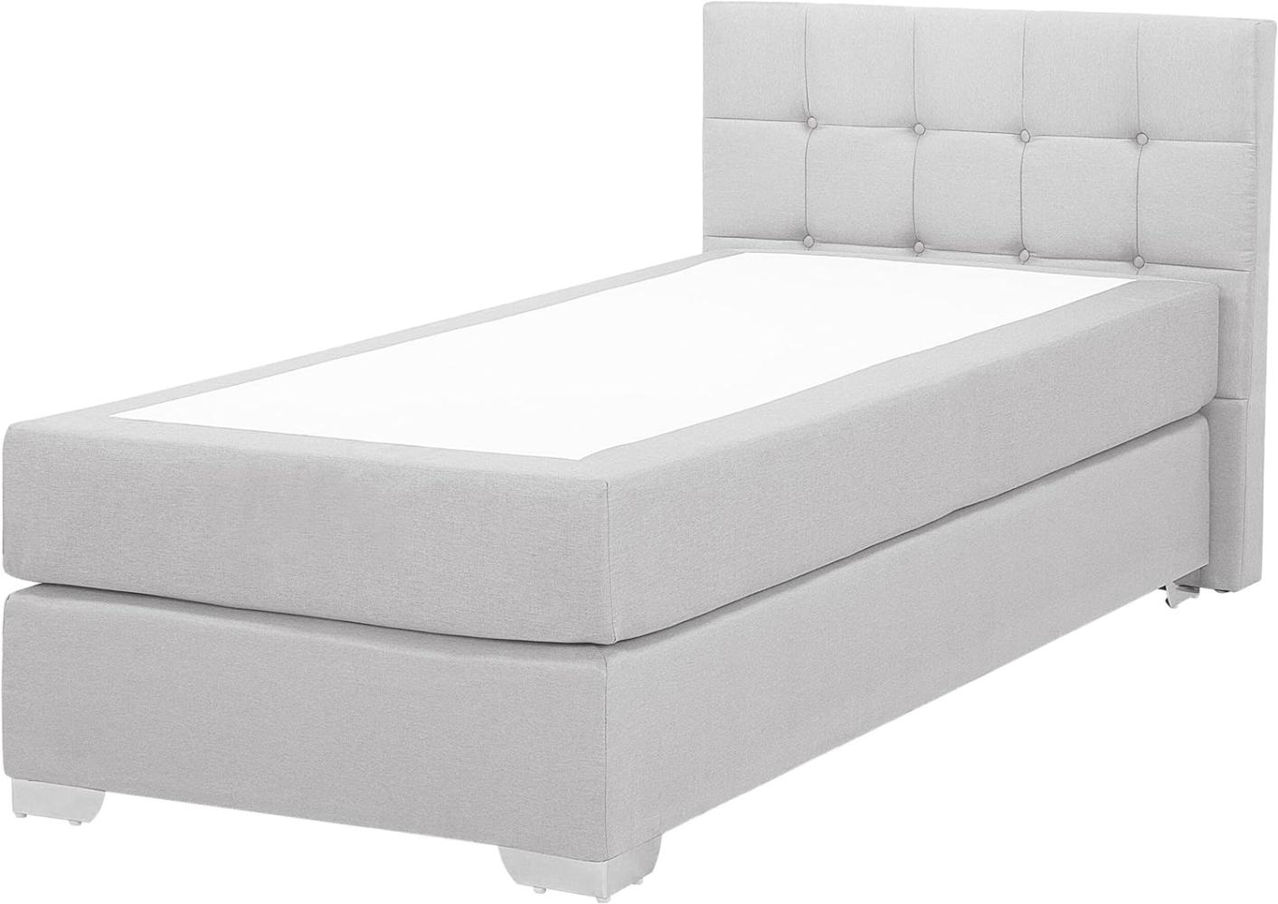 Boxspringbett Polsterbezug Leinenoptik hellgrau 90 x 200 cm ADMIRAL Bild 1