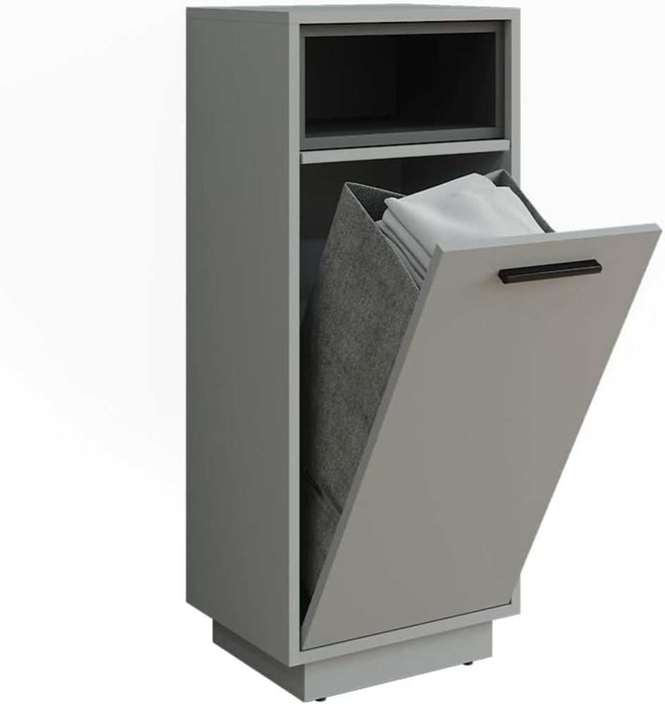 Wäscheschrank Beatrice Grau/Anthrazit 38 x 93 cm mit herausnehmbarer Innentasche Vicco Bild 1