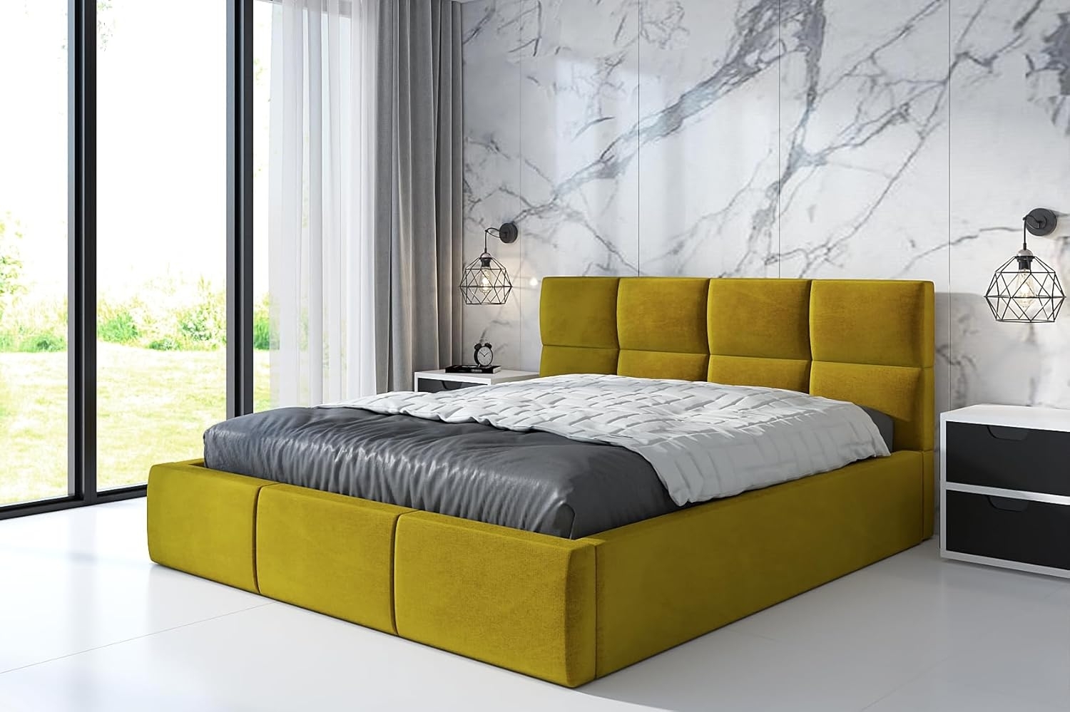 Polsterbett RADIC 140x200 mit Matratze, Bettkasten und Lattenrost. Farbe: Bernesteigraun 34 Bild 1