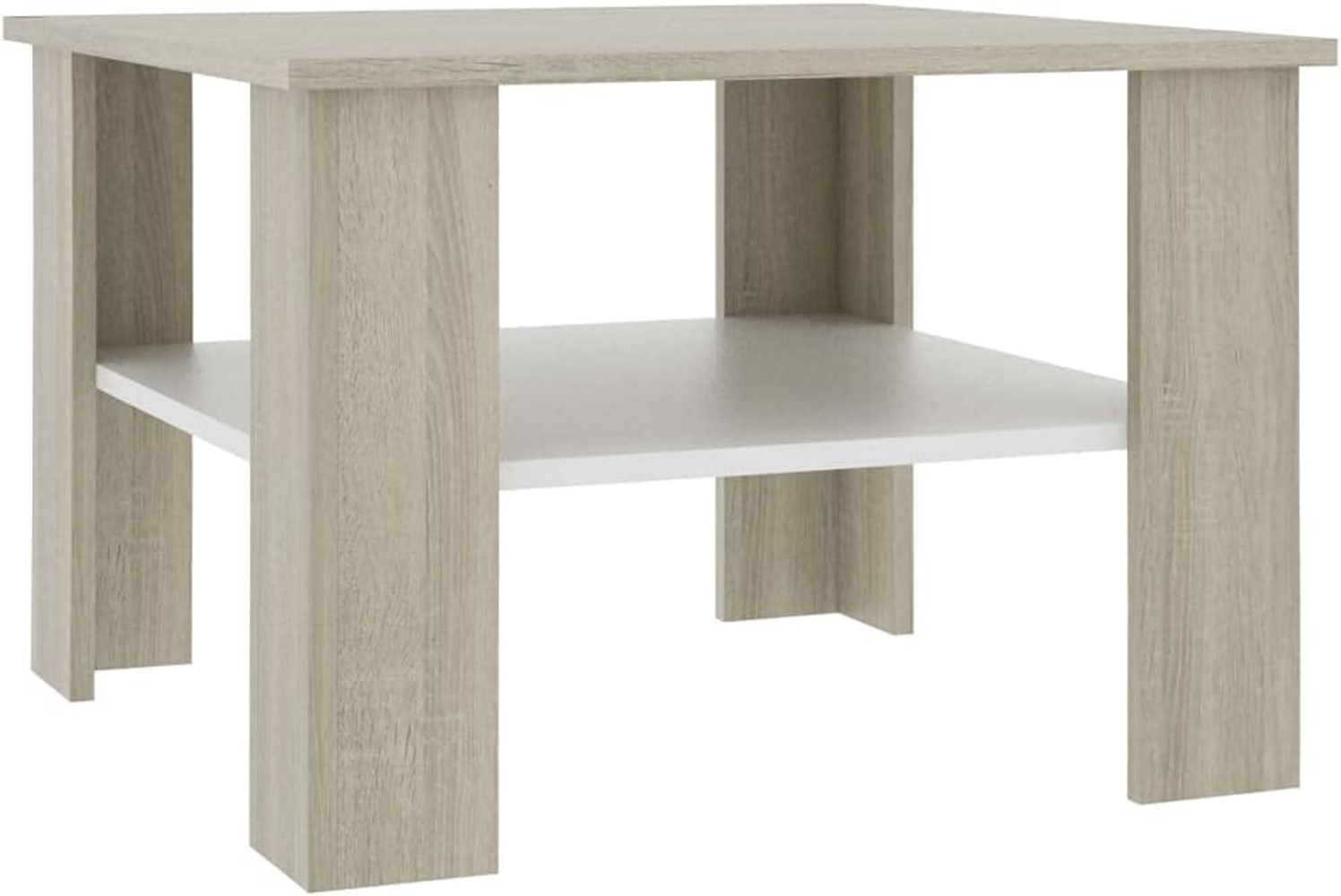 vidaXL Couchtisch Weiß Sonoma-Eiche 60×60×42 cm Spanplatte Bild 1