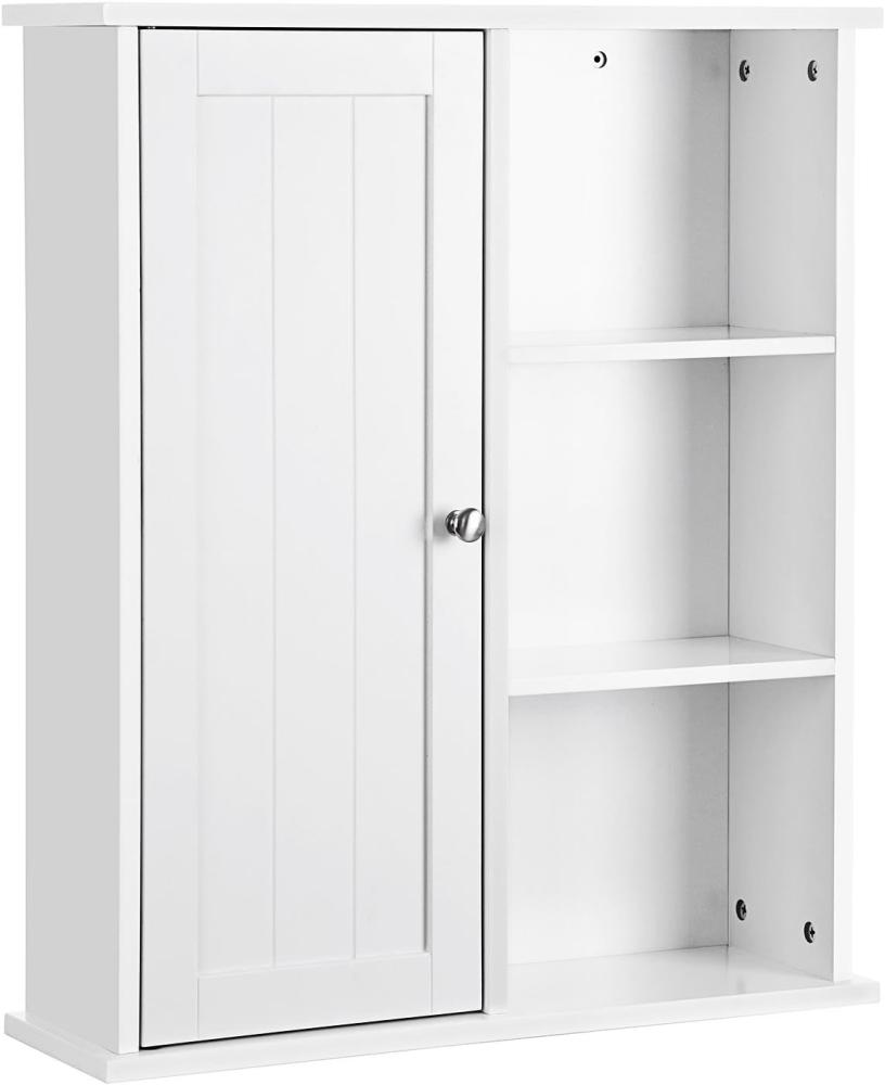 Vasagle Hängeschrank Wandschrank Badschrank Küchenschrank Regal Aufbewahrung mit Tür und Einlegeboden Weiß 60 x 71 x 18cm von Songmics BBC20WT Bild 1