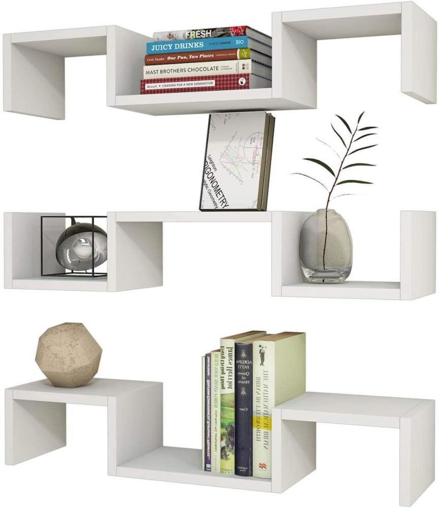 Homemania Wandregal Elegant 74,2 x 22 x 16,8 cm Weiß Bild 1