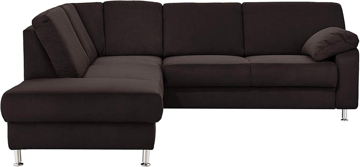 Cavadore Ecksofa Belfast mit Ottomane links / Polsterecke mit Federkern / 243 x 88 x 218 / Mikrofaser Schwarz Bild 1