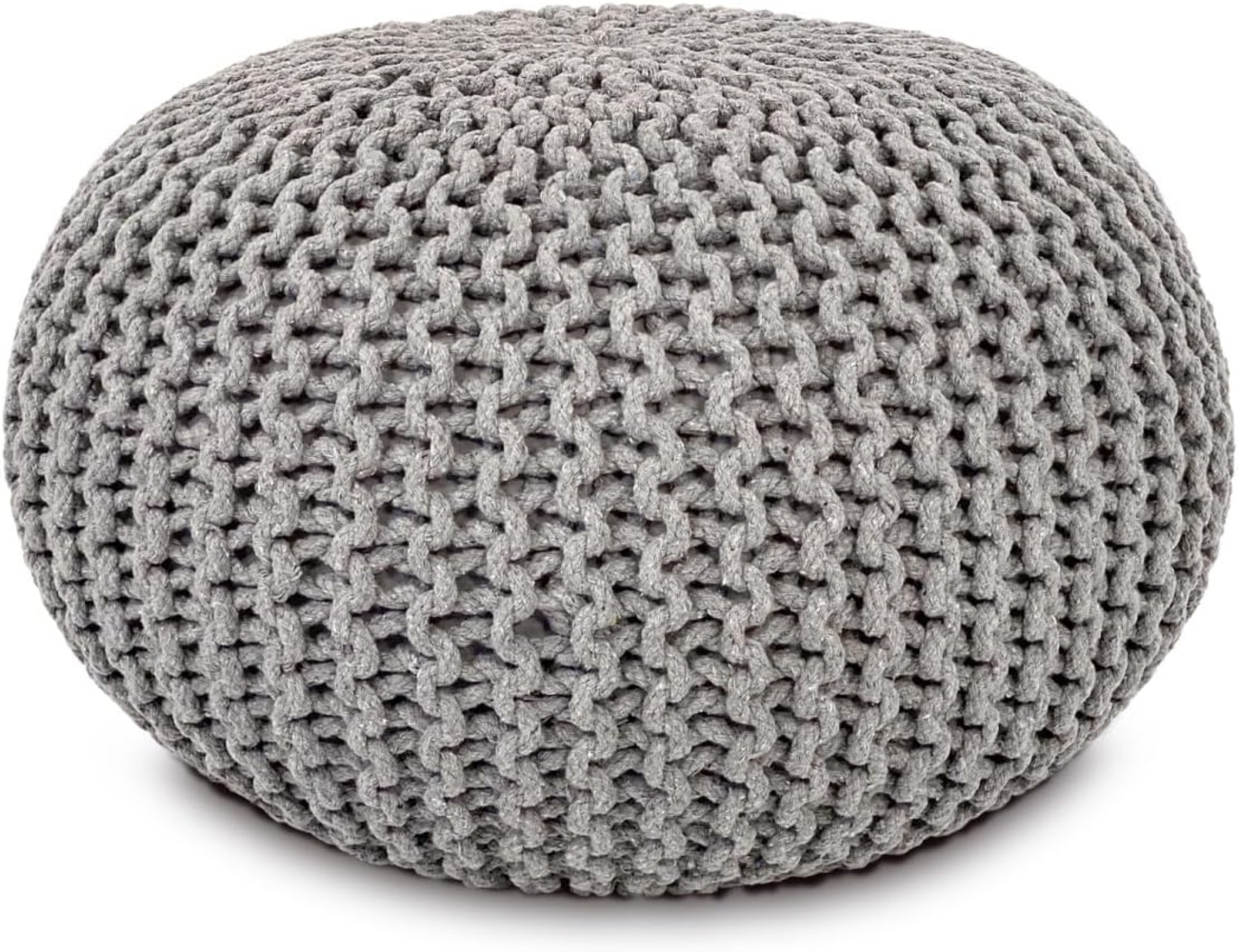 Amagohome Sitzhocker Strickhocker XXL Pouf Ø55 H37cm Bodenkissen Sitzpouf Baumwolle nachhal Bild 1