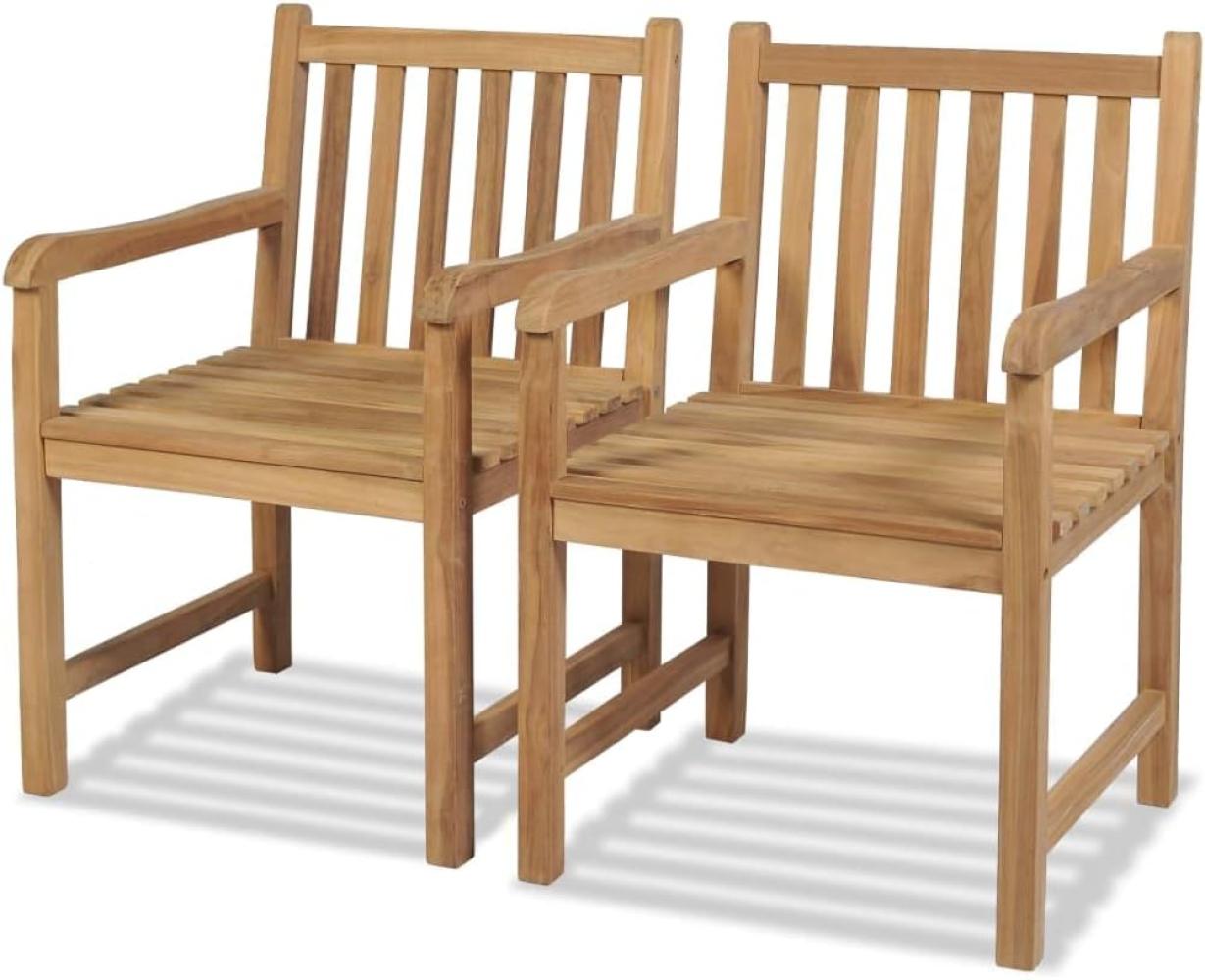 vidaXL Gartenstühle 2 Stk. Massivholz Teak 43250 Bild 1