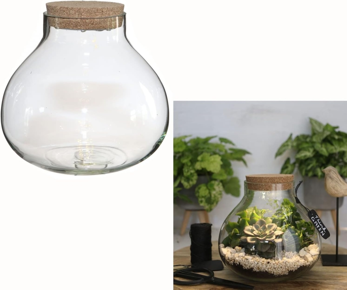 Annastore Übertopf Pflanz-Terrarium mit LED-Beleuchtung - Pflanzenglas - Flaschengarten, Pflanzenterrarium, Glas-Terrarium Bild 1